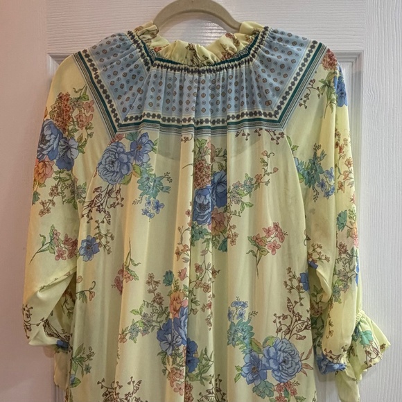 NEW EASEL BORDER PRINTED CHALLIS MAXI DRESS FLOWY LOOSE FLORAL SIZE SMALL LINED - Picture 6 of 8